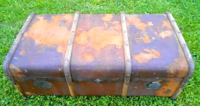 Kufer podróżny antyk ponad 100-letni, drewniany