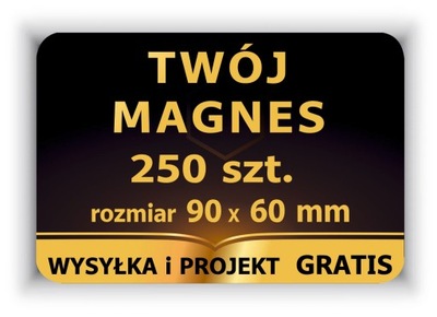 MAGNES 9x6 cm zaokrąglony 250 szt. Twoja reklama