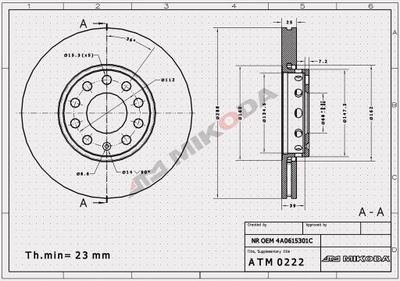 0222/ATM ДИСК ТОРМОЗНОЙ MIKODA 0222