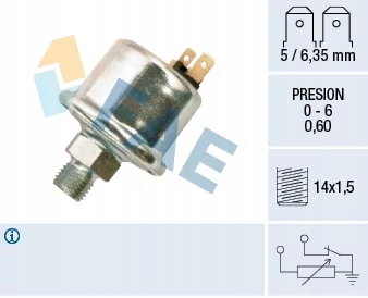 SENSOR DE PRESIÓN ACEITES (0,6BAR 2 PIN CZARNY) RENAULT 5 0.8-1.4  