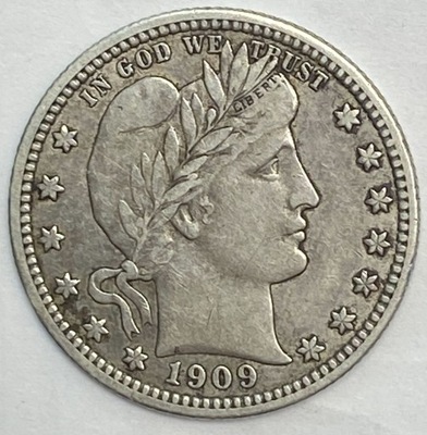 USA Barber Quarter Dollar 1909 srebro *246