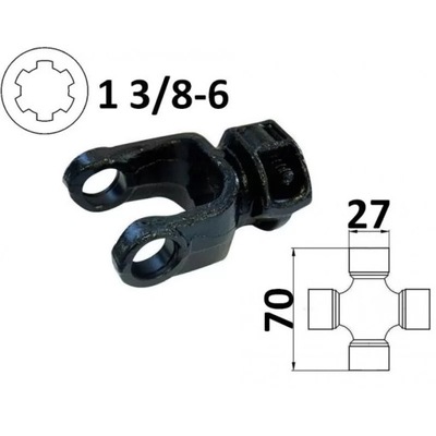 WIDLAK CIAGNIKOWY 1 3/8-6, NA CRUCE 27X70MM, 00816, 85024  