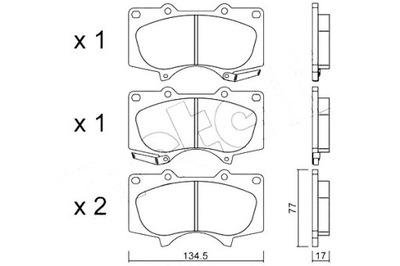 METELLI ZAPATAS DE FRENADO TOYOTA LANDCRUISER 02- D-  