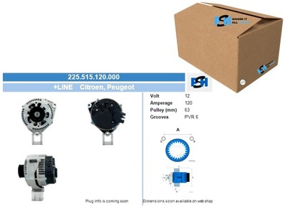 ALTERNADOR CITROEN PEUGEOT 120A ALTERNADOR BV PSH  