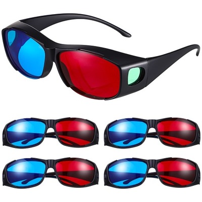 Czerwone i niebieskie okulary 3D Okulary do filmów
