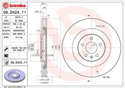 DISCO DE FRENADO PARTE TRASERA UV AUDI/HONDA/VW  