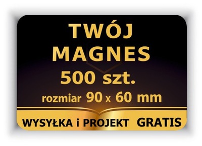 MAGNES 9x6 cm zaokrąglony 500 szt. Twoja reklama