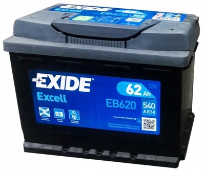 EXIDE EXCELL 62Ah 540A EB620