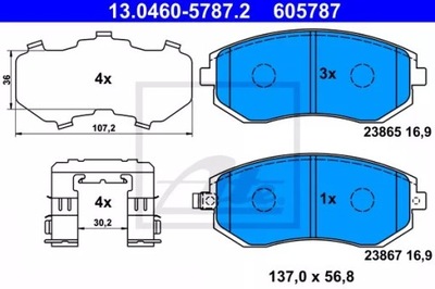 ATE 13.0460-5787 КОМПЛЕКТ КОЛОДОК ТОРМОЗНЫХ, ТОРМОЗА TARCZOWE