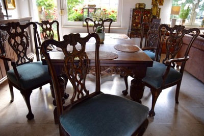 6 krzeseł Chippendale XIX w 100x55x50 cm