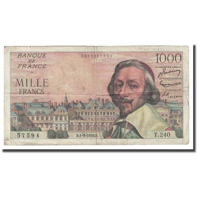 Francja, 1000 Francs, Richelieu, 1956, 1956-03-01,
