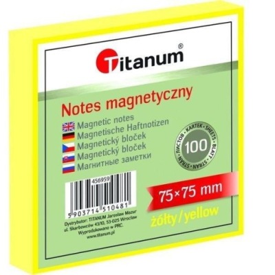 NOTES ELEKTORSTATYCZNY 75X75MM 100K ŻÓŁTY, TITANUM