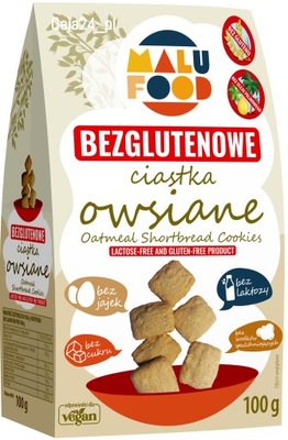 Ciastka *Owsiane* bezglutenowe 100g - MALU FOOD