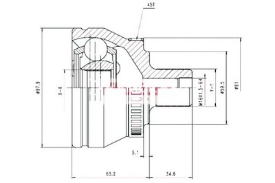 KAMOKA 6560 КОМПЛЕКТ ШАРНИРА, ВАЛ КАРДАННЫЙ