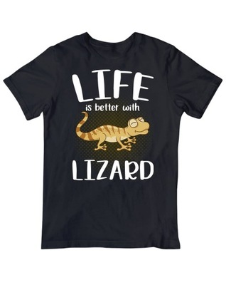 Zabawna Koszulka Lepsze życie z Gekonem