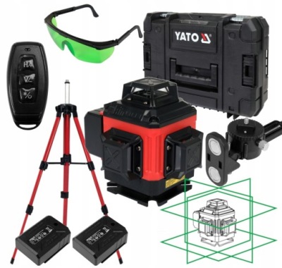 YATO LASER 4D ZIELONY 16 LINII + STATYW ZESTAW AKCESORIA