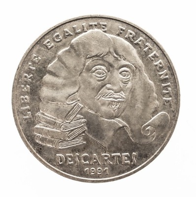 Francja 100 franków 1991 r. Discartes, st.1/1-