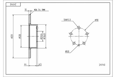 HART DISCOS DE FRENADO 2SZT. PARTE TRASERA ALFA147 1.9 01-10 MALOWANE  