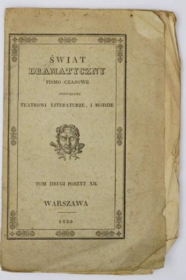 Świat Dramatyczny, Pismo Czasowe 1839