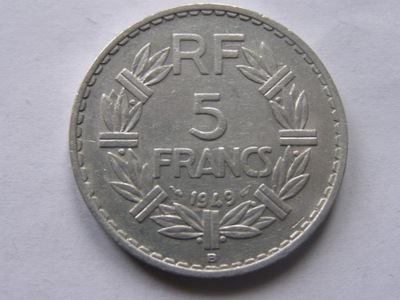 FRANCJA FRANCE 5 FRANCS 1949 ROK B BCM !!!!!! 0193