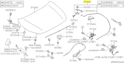 CABLE APERTURA DE CAPO SUBARU IMPREZA XV 2017-  