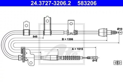 ТРОС HAM. RĘCZ. KIA T. PICANTO 04- LE 24.3727-3206.2