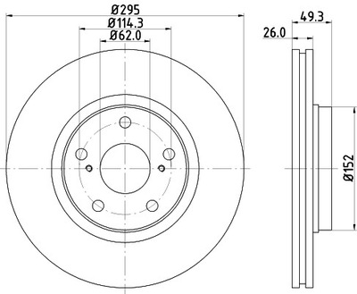 HELLA 8DD 355 114-281 ДИСК ГАЛЬМІВНИЙ