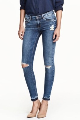 spodnie Skinny przetarcia Jeans H&M 33/32 P148