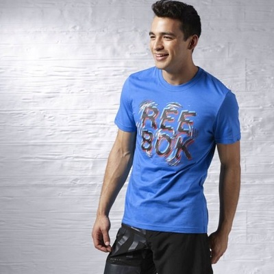 Koszulka t-shirt Reebok AA3640 męska niebieska M