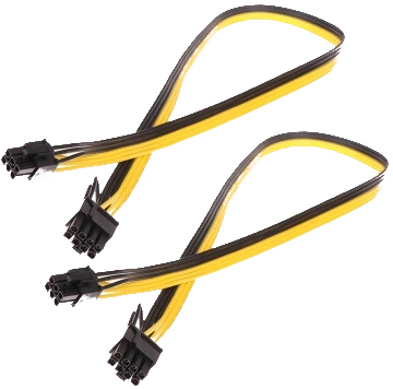 Kabel PCI-E GPU 50cm 6pin do 6+2pin MĘSKI 18 AWG