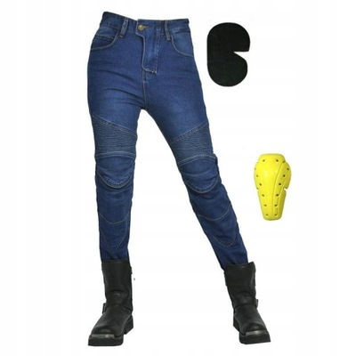 DAMSKIE JEANSY MOTORCYCLE TROUSERS OCHRANIACZE, M  