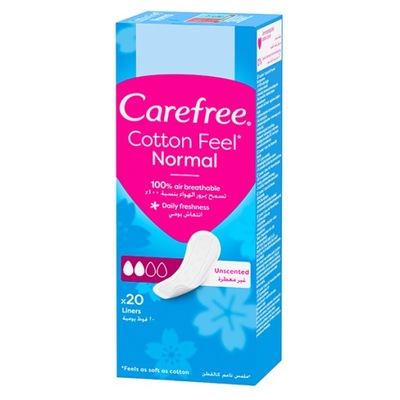 CAREFREE Cotton Feel Normal wkładki higieniczne nieperfumowane 20szt