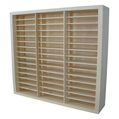 DREWNIANY STOJAK PÓŁKA REGAŁ 45 KASET MAGNETOFONOWYCH PREZENT NA URODZINY