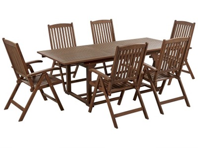 Zestaw ogrodowy stół rozkładany 6 krzeseł