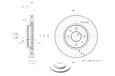 Тормозные диски тормозные 2szt. alfa romeo mito citroen nem фото №1