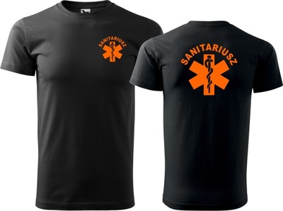 Medyczna koszulka męska t-shirt SANITARIUSZ L