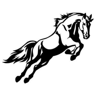 Naklejka Samochodowa KOŃ SKOK, konie, konno - Idealna dla miłośników koni!