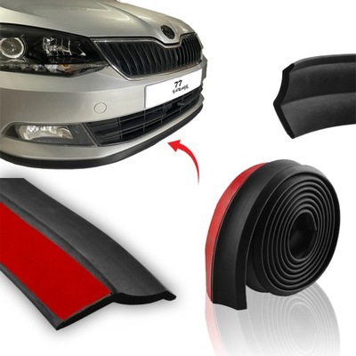 UNIVERSAL FACING BUMPER BLACK SPOILER RUBBER 2,5M  