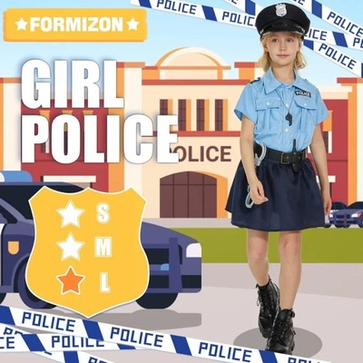 Kostium policjantki, przebranie, strój policjantki dla dziewczynki 100-110
