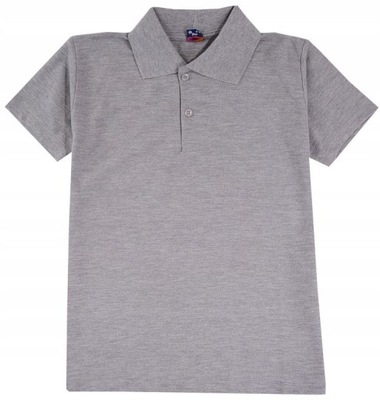 POLO POLÓWKA KOSZULKA T-SHIRT POPIEL 140-146 J134B