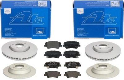 Ate гальмівні диски+ гальмівні колодки перед+ задня kia carens iv 300+284mm фото №1