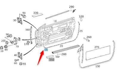 КРЕПЛЕНИЕ УПЛОТНИТЕЛЯ ДВЕРЬ W209 CLK A2097270135