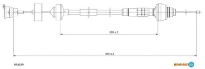 CABLE CONJUNTO DE EMBRAGUE (895MM/700MM) CITROEN BER  