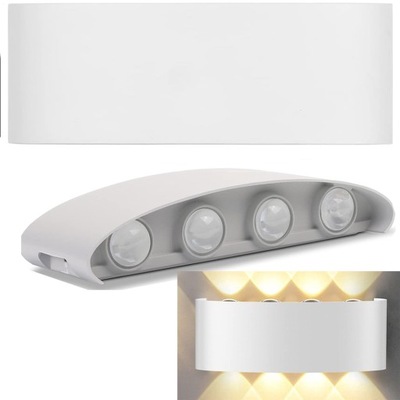 LAMPA KINKIET ŚCIENNA DO UŻYTKU WEWNĄTRZ I NA ZEWNĄTRZ BUDYNKÓW WODOODPORNY