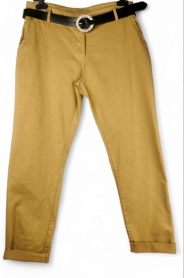 Spodnie bawełniane z Włoch jasny brąz M / 38 ** Vanilla **