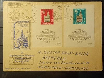 POLSKA Blok 14-15 List 1955 Wystawa w Poznaniu (2)