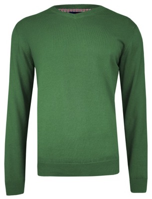 Męski sweter Adriano Guinari zielony-roz: XXL