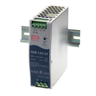 SDR-120-12 Zasilacz na szynę DIN 120W 12V 10A