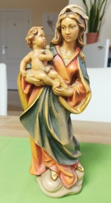 RZEŹBA MADONNA MARIA JEZUS DRZEWO DREWNIANA