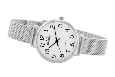 RELOJ BISSET DAMSKI AL BRANSOLECIE BSBF30 SREBRNY/BIALA PORCELAAL  